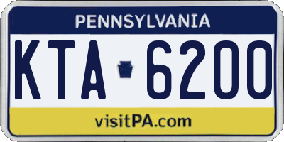 PA license plate KTA6200