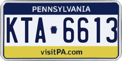 PA license plate KTA6613