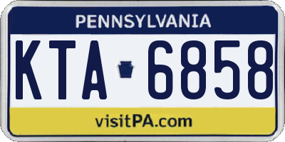 PA license plate KTA6858