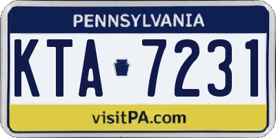 PA license plate KTA7231