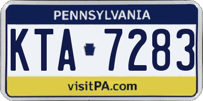 PA license plate KTA7283