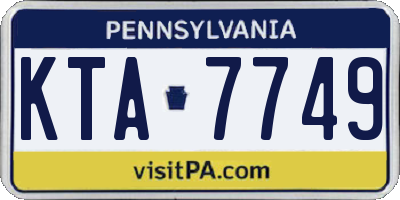 PA license plate KTA7749