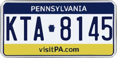 PA license plate KTA8145