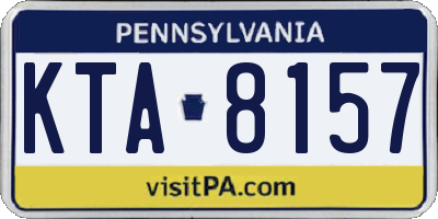 PA license plate KTA8157