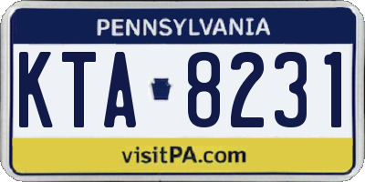PA license plate KTA8231