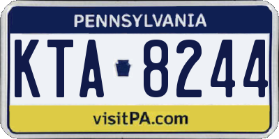PA license plate KTA8244