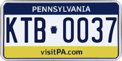 PA license plate KTB0037