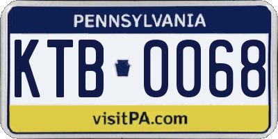 PA license plate KTB0068