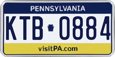 PA license plate KTB0884