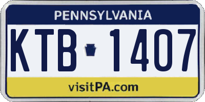 PA license plate KTB1407