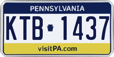 PA license plate KTB1437