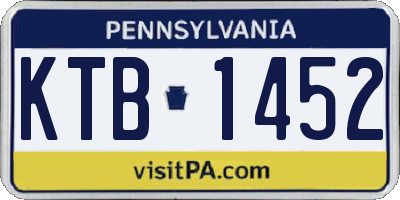 PA license plate KTB1452