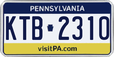 PA license plate KTB2310