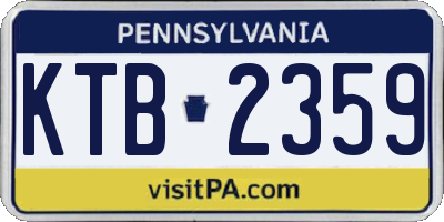 PA license plate KTB2359