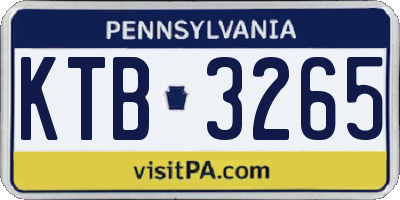 PA license plate KTB3265