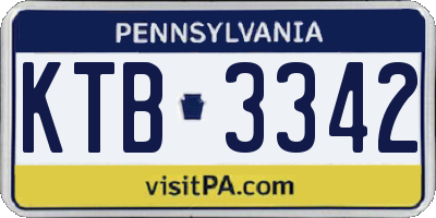 PA license plate KTB3342