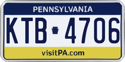 PA license plate KTB4706