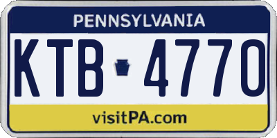 PA license plate KTB4770