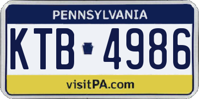PA license plate KTB4986