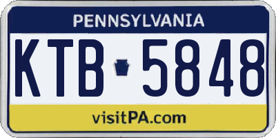 PA license plate KTB5848