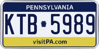 PA license plate KTB5989