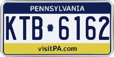 PA license plate KTB6162
