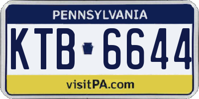PA license plate KTB6644