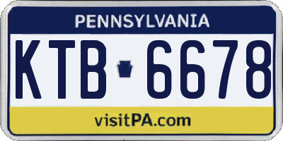 PA license plate KTB6678