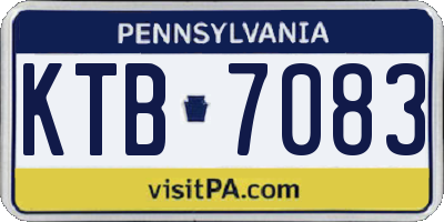 PA license plate KTB7083