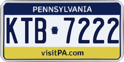 PA license plate KTB7222