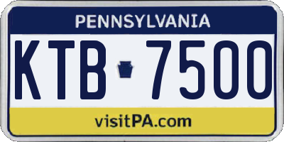 PA license plate KTB7500