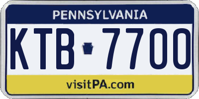 PA license plate KTB7700