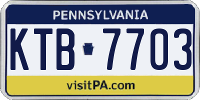 PA license plate KTB7703