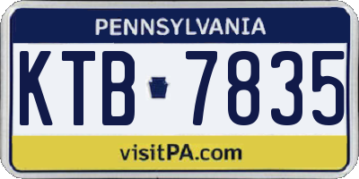 PA license plate KTB7835