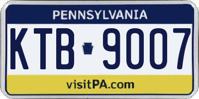 PA license plate KTB9007