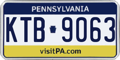 PA license plate KTB9063