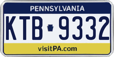 PA license plate KTB9332