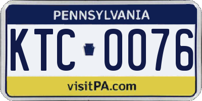 PA license plate KTC0076