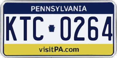 PA license plate KTC0264