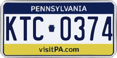 PA license plate KTC0374