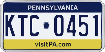 PA license plate KTC0451