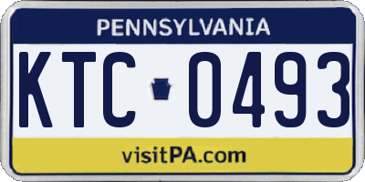 PA license plate KTC0493