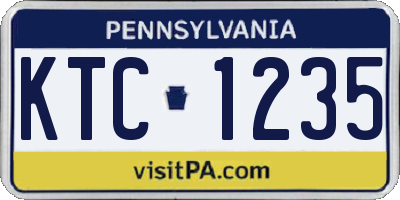 PA license plate KTC1235