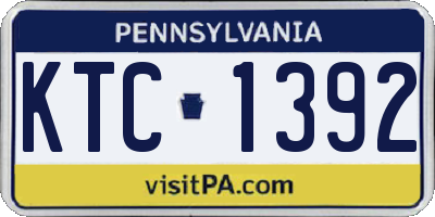 PA license plate KTC1392