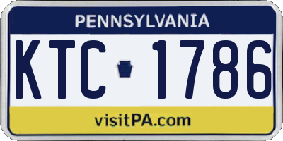 PA license plate KTC1786