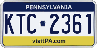 PA license plate KTC2361