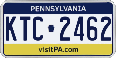PA license plate KTC2462