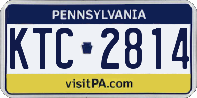 PA license plate KTC2814