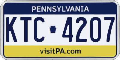 PA license plate KTC4207