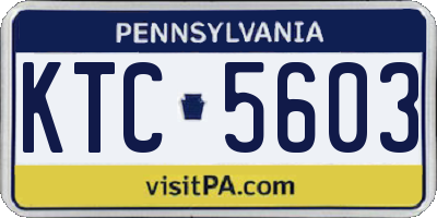 PA license plate KTC5603